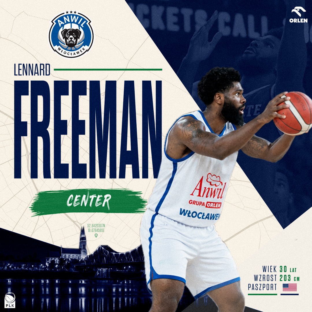 Anwil_official's tweet photo. Lennard Freeman wzmacnia siłę Anwilu Włocławek 🏀

To zawodnik, który da drużynie fizyczność, energię i walkę na tablicach 💪

🔗 Więcej informacji: https://t.co/hYFvEOvAHk

@GrupaORLEN x @TeamORLEN 
#plkpl https://t.co/VfDME5TYXM