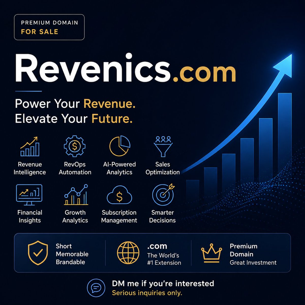 Taha77946136's tweet photo. 🚀 https://t.co/kJQHb18cFS is now available.

A premium brand for the next generation of:

• Revenue Intelligence
• RevOps
• AI Analytics
• Sales Automation
• FinTech

Short. Memorable. Instantly brandable.

Interested? DM me or reach out before it's gone.

#DomainName #DomainsForSale #Brandable #Startup #SaaS #AI #RevOps #RevenueIntelligence #FinTech #DomainInvestor