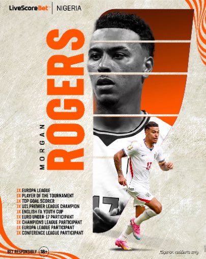 LivescorebetNG's tweet photo. HBD to Chelsea’s record-breaker, Morgan Rogers! 🥳🦁 @morgz_10 

From lifting European silverware to making history at Stamford Bridge. Can’t wait to see you cook under Xabi Alonso this season! 🔥⚽️ 

⚠️ Nigerian residents only. 🔞
 #18+ #CFC #MorganRogers #chelseafc https://t.co/IxBSiBFy2l