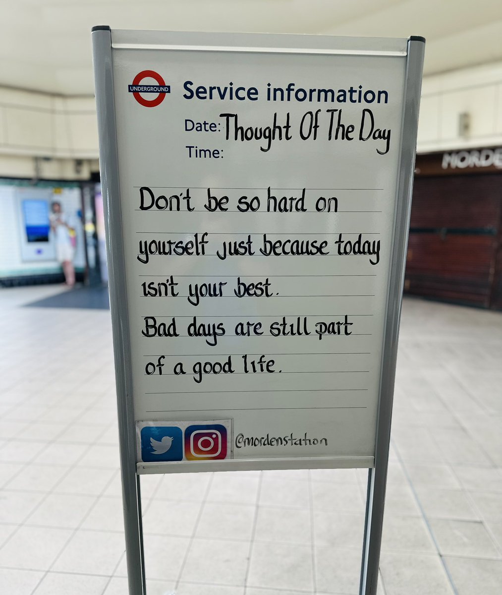 MordenStation's tweet photo. Sunday 26th July 2026 Thought Of The Evening From Morden Underground Station https://t.co/A3ZVYX9yQz