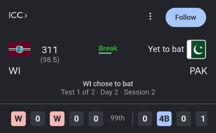 pctcore's tweet photo. West Indies All-out on 311 !! 
• Our kaptana's amazing Captaincy!
• M.Ali's Brilliant Bowling 4-50 (21.5) !
#pct #pcb #cricket #pakistan #pakistancricket #babarazam #pakvswi #trending https://t.co/W7HA3TtDOD