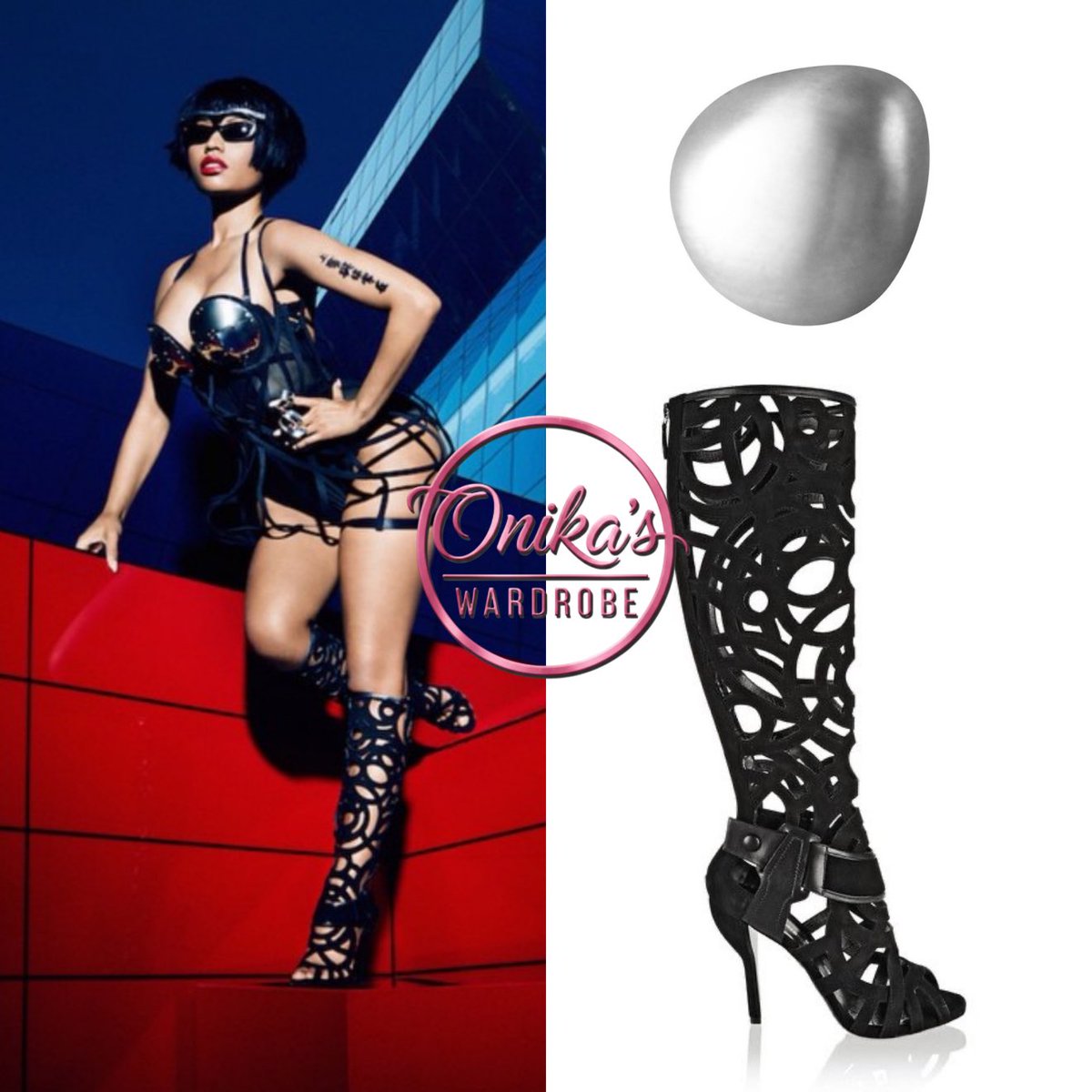 onikaswardrobe's tweet photo. Complex Magazine (2014)
Nicki Minaj wearing Chromat harness & bodysuit + Linhardt pebble ring ($390) + Typhoon ring ($1,490) paired with Nicholas Kirkwood gabo laser-cut suede knee boots ($2,895)
#nickiminaj #fashion #style #chromat #NicholasKirkwood
#complexmagazine #Linhardt https://t.co/KpyRgMmB0i