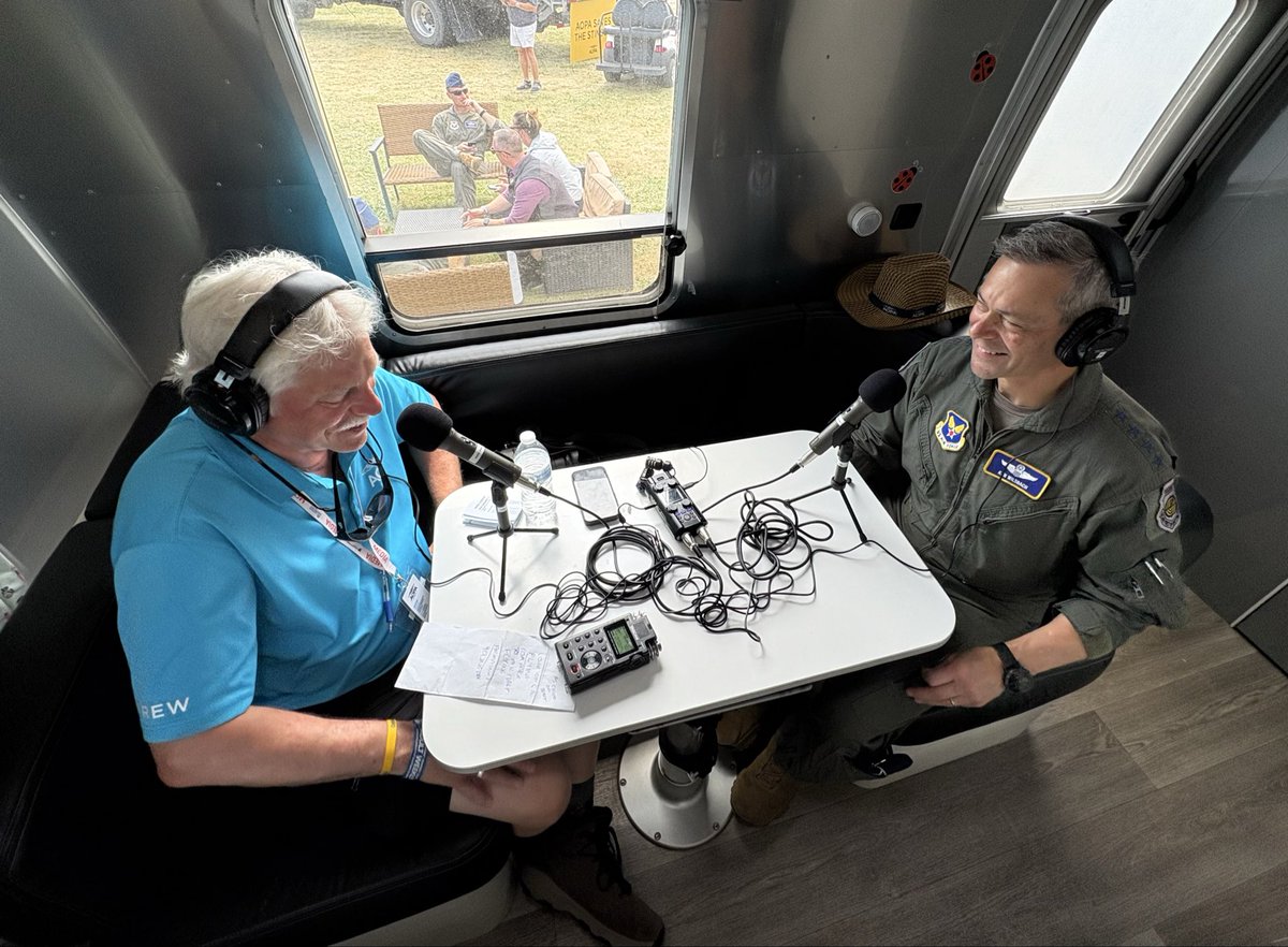 OfficialCSAF's tweet photo. Thank you, @flywithaopa, for the great conversation on the Hangar Talk Podcast! https://t.co/ndLftUxmDi