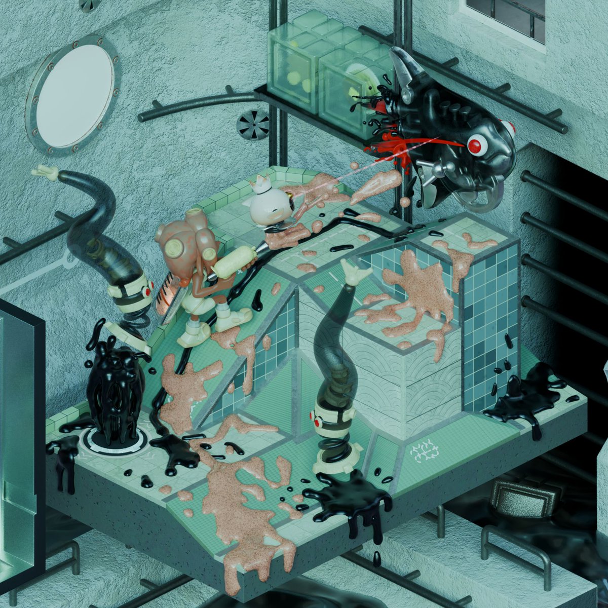 kinpraw's tweet photo. Splatoon 3: Side Order diorama! Featured in @Nosey_Tengu 's Order.EXE booklet :)
#b3d #splatoon https://t.co/Jr60h3rRq9