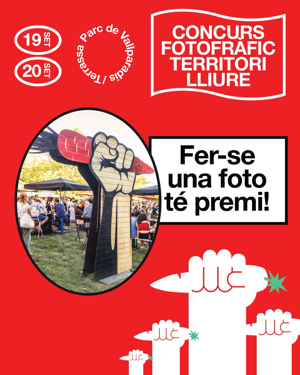 VeganFestCat's tweet photo. 📸 CONCURS TERRITORI LLIURE
Fes-te una foto amb el puny del Vegan Fest! 
https://t.co/tBpLWHGdYv

✅ Segueix-nos a Instagram
♥️ Dona «m’agrada» al post
🫶 Etiqueta qui convidaries
📸 Fes la foto al festival
📩 Envia-la amb el teu nom a territorilliure@veganfest.cat

#veganfest https://t.co/fu5jeYlVfD
