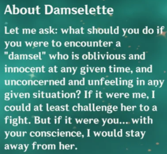 oceanoqraphy's tweet photo. @swandettes @random2bleached @aratakipilled @ryanuzuha You're definitely misunderstanding both of these voicelines. Columbina as we meet her at the beginning of the archon quest matches up perfectly with how Scara describes her here. Childe's "warning" is only because of her being the No. 3 Harbinger despite him being unsure why. https://t.co/DQpeTT8hBk