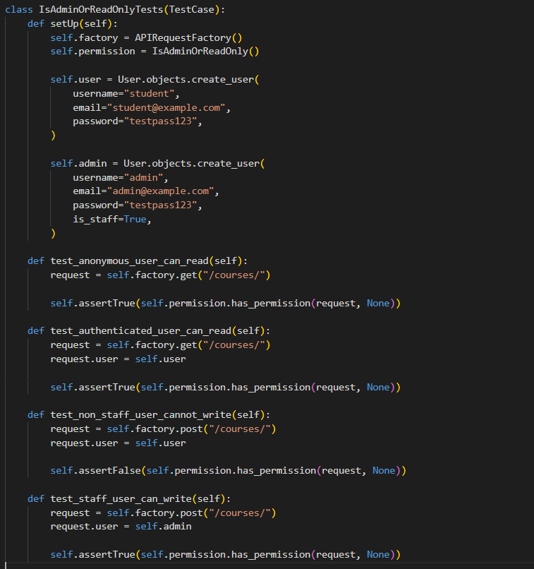 acharyautsab7's tweet photo. #LSPPDay56

Continued building the Learning Platform API.

Added automated tests for models, serializers, permissions, endpoints, and edge cases across the API.

GitHub Repo: https://t.co/ZkcvcsaJmh

@lftechnology
#60DaysOfLearning2026 #LearningWithLeapfrog https://t.co/uUxBqwAg6V