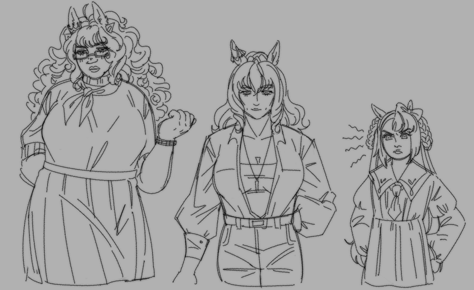 kasanekazuo13's tweet photo. stylized umas I did today https://t.co/k7OuJUYsxn