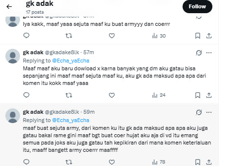 seankeukeu's tweet photo. orgny muncul ni stlh cortis disumpahin disband + dihujat. idol under bighit dari kemarin udah jadi samsak hate sana sini malah lu siram bensin. 
asal lu tau cortis se respect itu sm sunbae2ny. lu mah enak abis ngetik begitu trs apus. lah ini fandom bakal dicap toksik selamanya :) https://t.co/k141JSHXOH