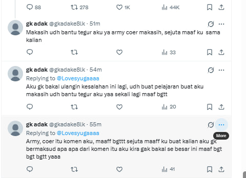 seankeukeu's tweet photo. orgny muncul ni stlh cortis disumpahin disband + dihujat. idol under bighit dari kemarin udah jadi samsak hate sana sini malah lu siram bensin. 
asal lu tau cortis se respect itu sm sunbae2ny. lu mah enak abis ngetik begitu trs apus. lah ini fandom bakal dicap toksik selamanya :) https://t.co/k141JSHXOH