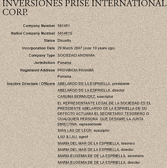 JuanPoe's tweet photo. !Atención! Abelardo de la Espriella luego de asesorar los paramilitares en Ralito, fundó la empresa INVERSIONES PRISE INTERNATIONAL en Panamá en 2007. El Gob de Panamá por Resolución 201/2414 la suspendió y aparece publicada por la Comisión contra el Blanqueo de Capitales. Hilo👇 https://t.co/WcVhgWgQrC