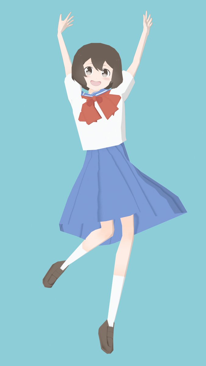 car10main's tweet photo. 作業画面をそのままレンダリングしてみた
超フラットなアニメ調CGでもポリゴンがある！ https://t.co/h9b7YrSu76