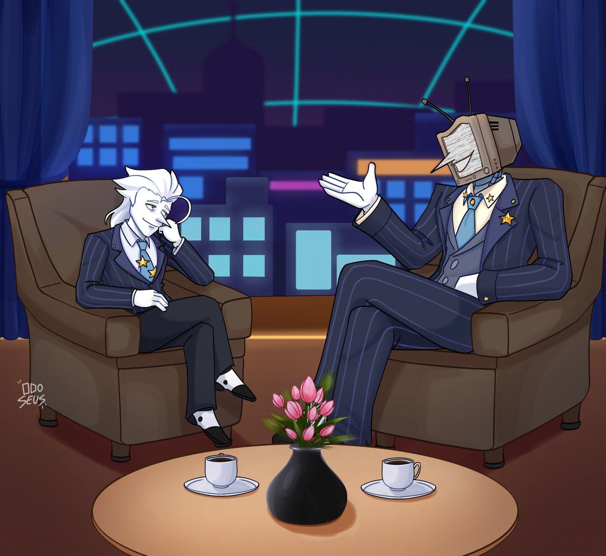 0doSeus's tweet photo. Tenny's Talk show with a special star guest, Spamton G Spamton!!
Parasite!Spamton belongs to my love @knickout22
#spamtenna #deltaruneau #deltaware https://t.co/YEWH4AWvoR