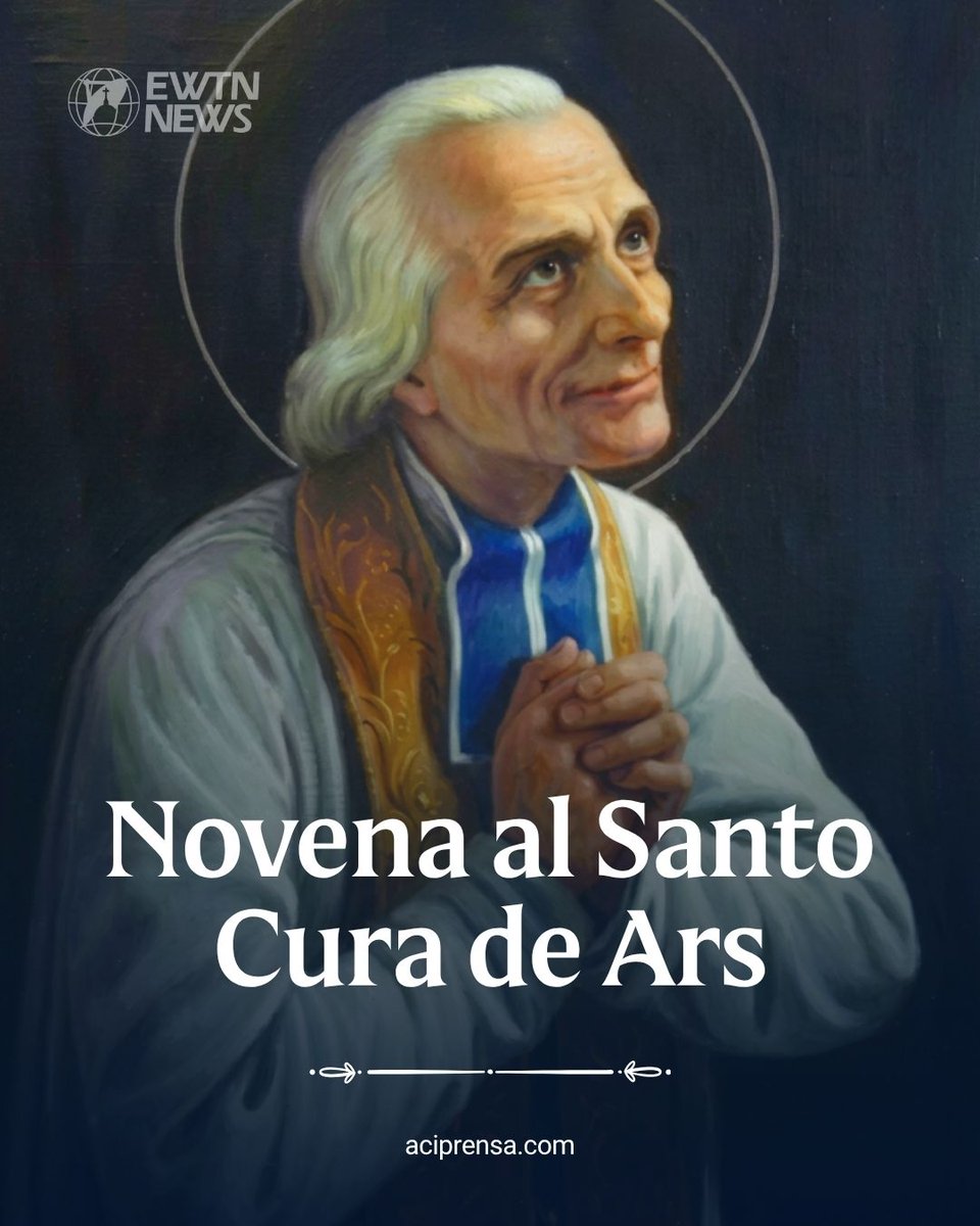 aciprensa's tweet photo. Cada 26 de julio comienza la novena a San Juan María Vianney, el “Cura de Ars”, patrono de los párrocos, recordado por su entrega pastoral en un pequeño pueblo de Francia. “Todo bajo los ojos de Dios, todo con Dios, todo para agradar a Dios”, repetía este santo sacerdote, modelo de santidad.

Cercanos a su fiesta el 4 de agosto, la Iglesia invita a redescubrir su testimonio: gran confesor, dedicado por horas a los fieles, con dones espirituales y profunda vida de oración.

Reza la novena aquí:
👉 https://t.co/CvPAzRhtFN