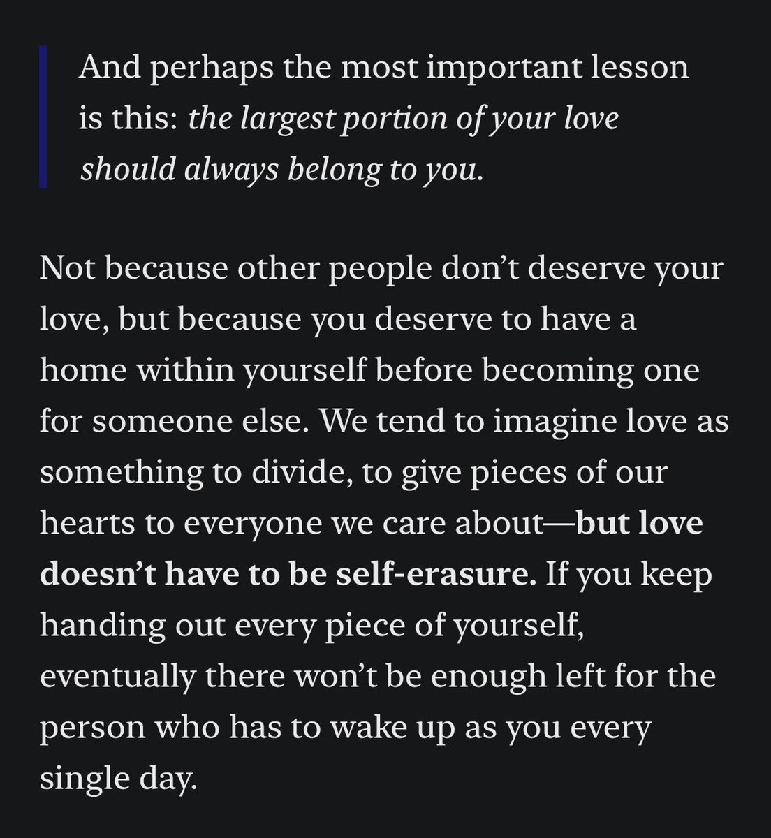 Rottredam's tweet photo. You don’t have to become empty to prove you’re loving. The point was never to live for love, but to live from it. 
https://t.co/lclb7Zh15n https://t.co/eKXgyflmcI