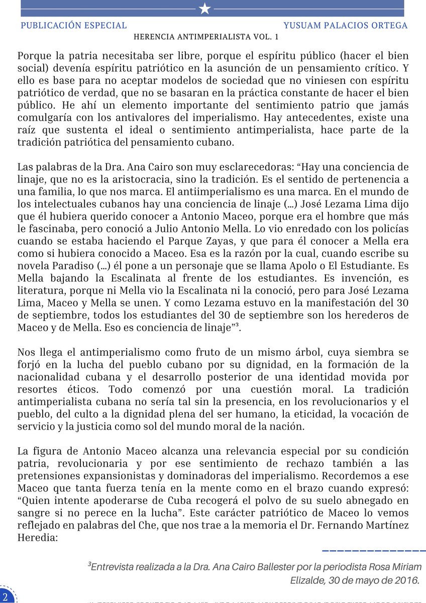MuseoFragua's tweet photo. ❤️🖤 – A propósito de este 26 de julio, Día de la Rebeldía Nacional, ⭐️ les presentamos la siguiente publicación especial de la #FraguaMartiana y el Proyecto "Martí ilumina los cien años de Fidel".
🇨🇺 Herencia Antimperialista (Volumen 1)

— Por Yusuam Palacios Ortega ✒️. https://t.co/K4e58vFvyN