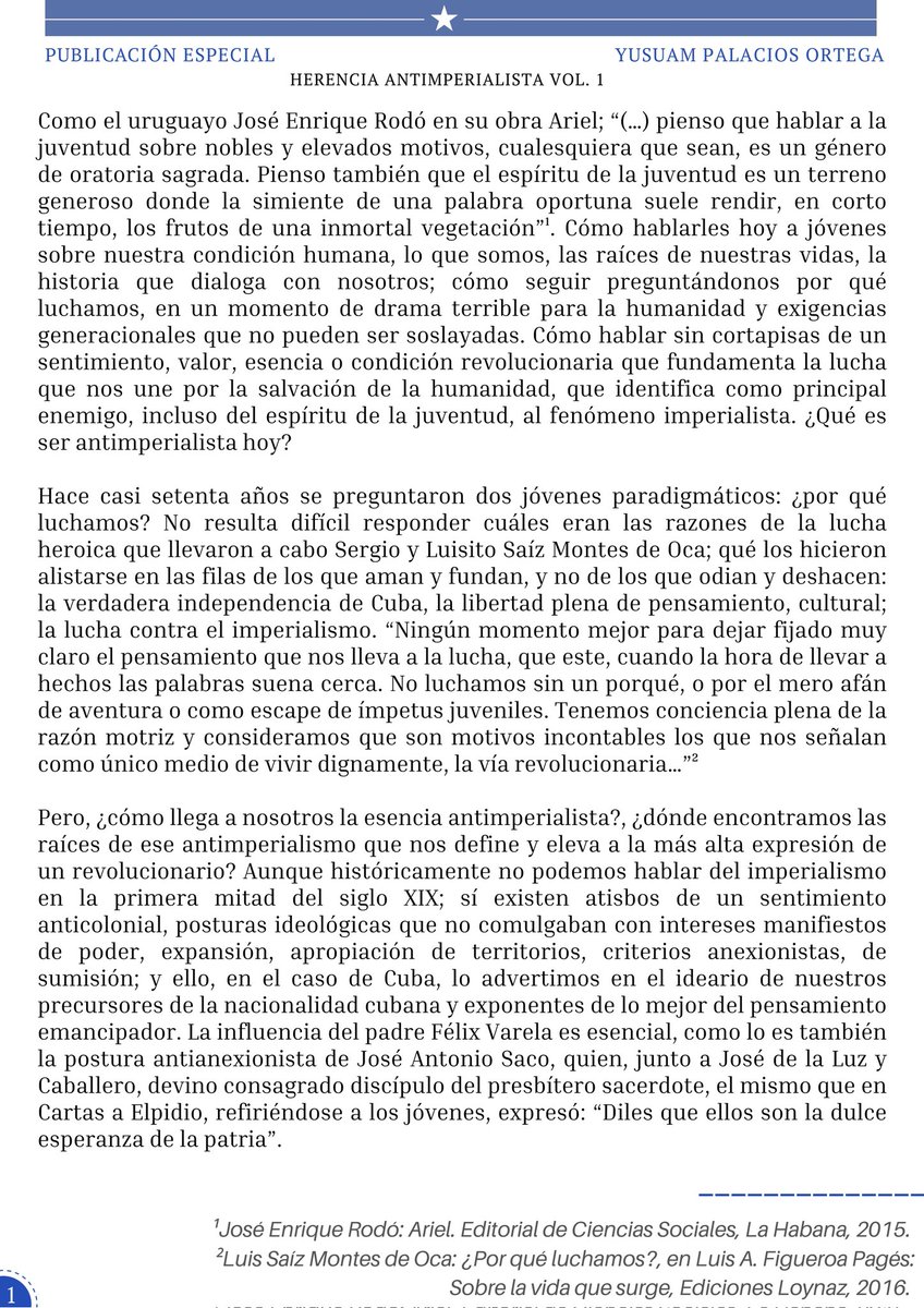 MuseoFragua's tweet photo. ❤️🖤 – A propósito de este 26 de julio, Día de la Rebeldía Nacional, ⭐️ les presentamos la siguiente publicación especial de la #FraguaMartiana y el Proyecto "Martí ilumina los cien años de Fidel".
🇨🇺 Herencia Antimperialista (Volumen 1)

— Por Yusuam Palacios Ortega ✒️. https://t.co/K4e58vFvyN