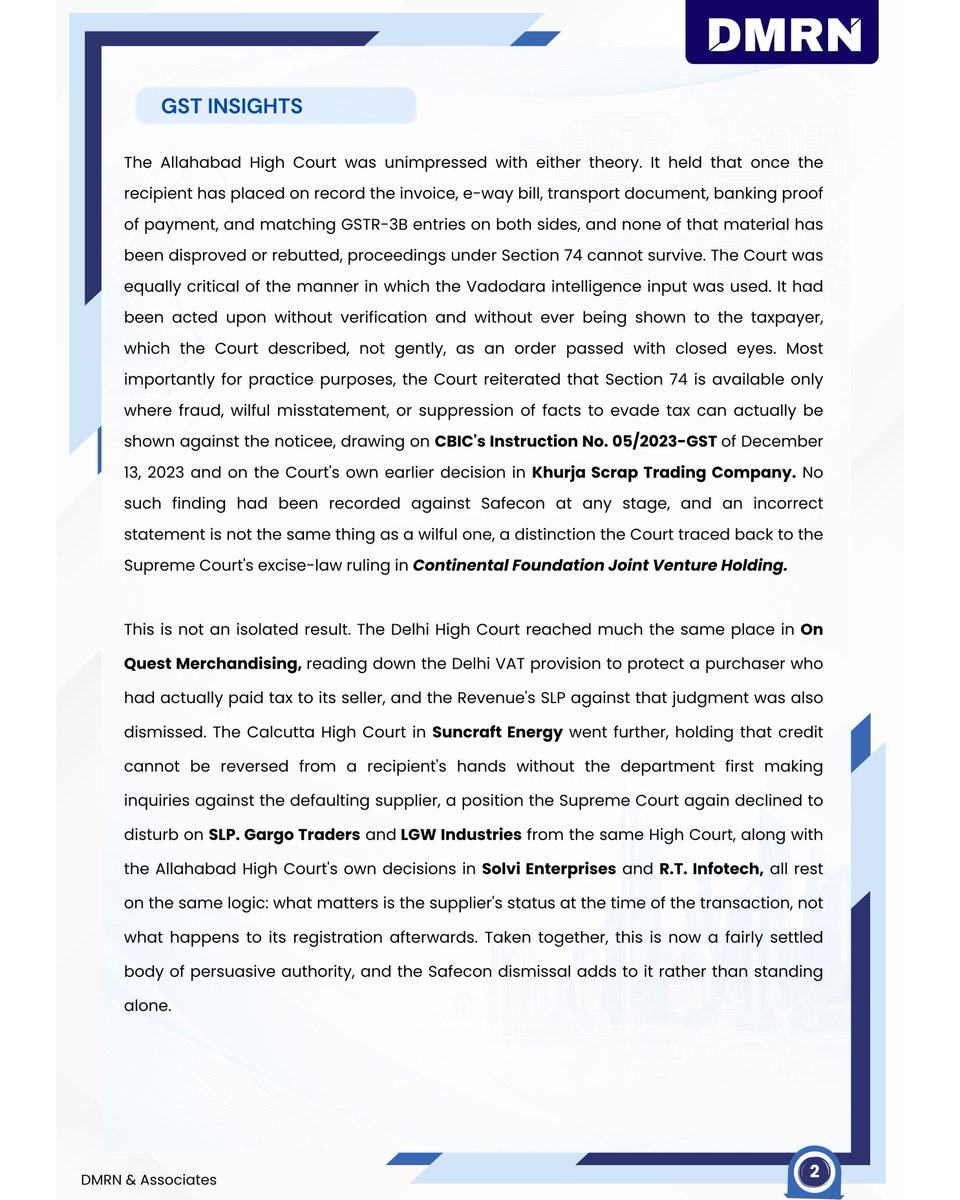 dmrnindia's tweet photo. 𝗖𝗮𝗻 𝗮 𝗴𝗲𝗻𝘂𝗶𝗻𝗲 𝗿𝗲𝗰𝗶𝗽𝗶𝗲𝗻𝘁 𝗹𝗼𝘀𝗲 𝗜𝗻𝗽𝘂𝘁 𝗧𝗮𝘅 𝗖𝗿𝗲𝗱𝗶𝘁 𝗯𝗲𝗰𝗮𝘂𝘀𝗲 𝗮 𝘀𝘂𝗽𝗽𝗹𝗶𝗲𝗿'𝘀 𝗚𝗦𝗧 𝗿𝗲𝗴𝗶𝘀𝘁𝗿𝗮𝘁𝗶𝗼𝗻 𝗶𝘀 𝗰𝗮𝗻𝗰𝗲𝗹𝗹𝗲𝗱 𝘆𝗲𝗮𝗿𝘀 𝗮𝗳𝘁𝗲𝗿 𝘁𝗵𝗲 𝘁𝗿𝗮𝗻𝘀𝗮𝗰𝘁𝗶𝗼𝗻? https://t.co/Zhx7fYWmsX