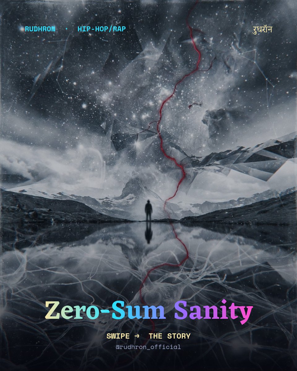 rudhron's tweet photo. Mind fracturing under its own weight. Zero-Sum Sanity—trap + industrial fury colliding in Hindi &amp; English. No escape. https://t.co/QbrL55dEH9 #TrapRap #DarkRap https://t.co/iRcweEQCT8