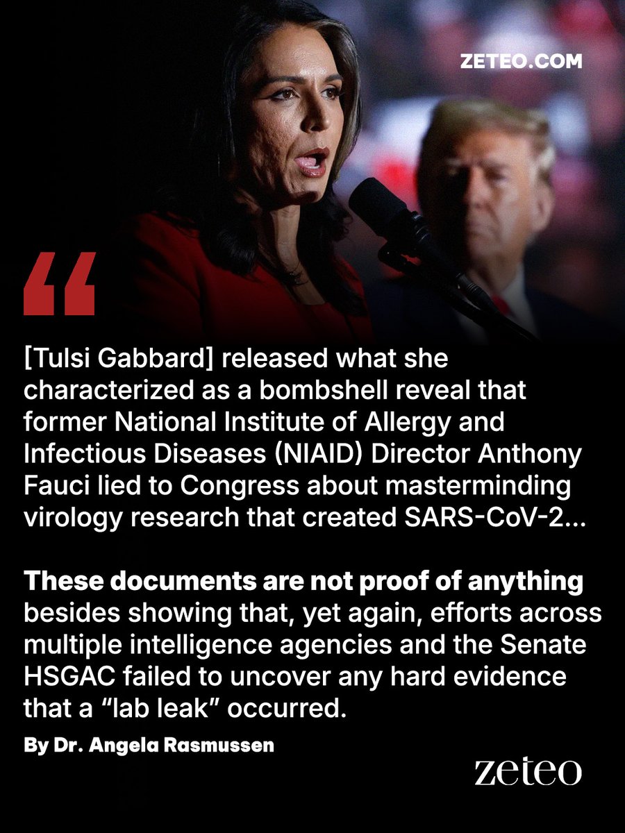 zeteo_news's tweet photo. "Fauci did not manipulate the intelligence community or lie about the pandemic’s origins. Tulsi Gabbard did that.”

Virologist @angie_rasmussen explains what the evidence actually shows about the origins of the Covid pandemic &amp; how the Trump administration is lying to Americans. https://t.co/x0Chhz7iYS