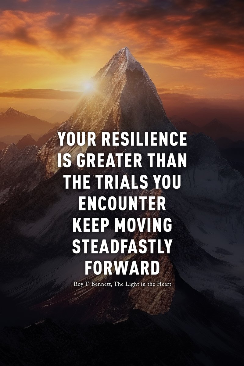 InspiringThinkn's tweet photo. Your resilience is greater than the trials you encounter; keep moving steadfastly forward.
Roy T. Bennett, The Light in the Heart https://t.co/ZdvXT7h112