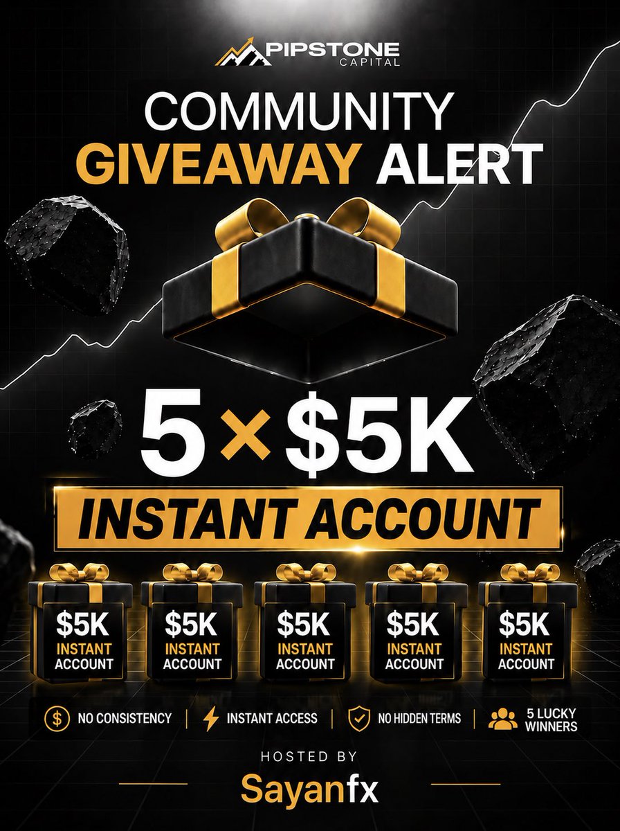 SAYAANFX's tweet photo. 🚨5 x $5k Evaluation Account 🚀

1. Follow @Pipstonecapital &amp; @SAYAANFX

2. Like, Retweet and Tag 3 traders

3.Follow Instagram (mandatory) https://t.co/kcHtRQgvNS its_onlysayanf...

4. Join Discord: https://t.co/Icoq4plIBL (Winners announcement on Sunday 2nd August) https://t.co/vLHBPbdN3z