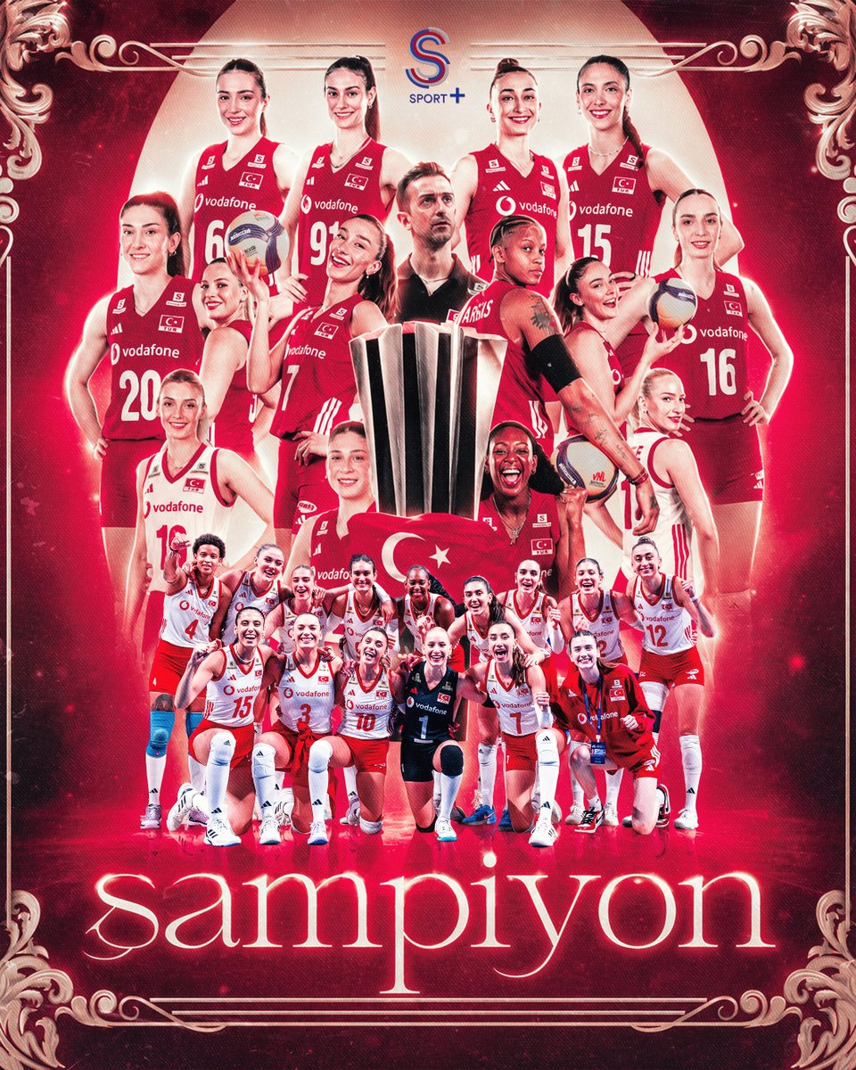 ssportplustr's tweet photo. FİLENİN SULTANLARI İKİNCİ KEZ VNL ŞAMPİYONU! 🇹🇷🏆

Finalde Brezilya'yı 3-1 mağlup eden A Milli Kadın Voleybol Takımımız, Voleybol Milletler Ligi'nde altın madalyanın sahibi oldu! 🥇 https://t.co/PLUOtn4I6h