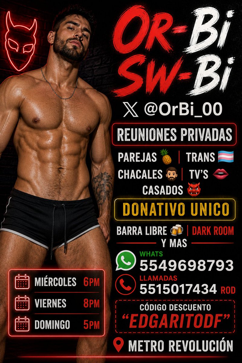 El_edgaritodf's tweet photo. 🔥 Domingo 5pm 🔥
No te quedes aburrido en tu casa 🏡 despues de misa ⛪️ vente a pecar 😈  vamos a pasarla muy rico 😋  todos los 🐥 de 18 a 20 GRATIS
Un ambiente diferente
100% *BISEXUAL* https://t.co/bI7LAqCQWm