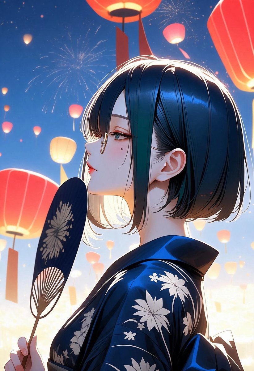 Illust_ai_hm's tweet photo. お祭りの夜🏮🏮
#エメラルド https://t.co/AGjyq7lI2y