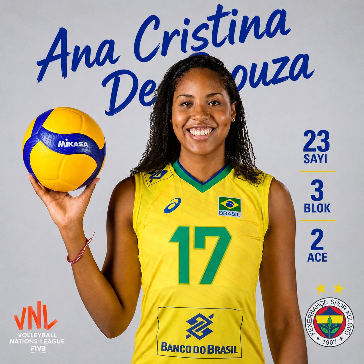 enzoterimm's tweet photo. Mili takımımız karşısında Ana Cristina! 💛💙

🇹🇷 x 🇧🇷

2️⃣3️⃣ Sayı ! 

#FileninSultanları 

😜@Fenerbahce https://t.co/Yln5bq8XKj