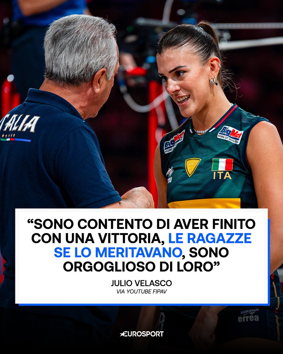 Eurosport_IT's tweet photo. Bronzo in VNL? Il coach della nazionale di volley femminile Julio Velasco è comunque soddisfatto del lavoro fatto in vista dei prossimi Europei 🇮🇹🏐

“Ci sono tante squadre forti, noi non dobbiamo montarci la testa e continuare a lavorare” 🎤

#VNL #ItalVolley #Italia #Pallavolo https://t.co/VdXBBCZGIV