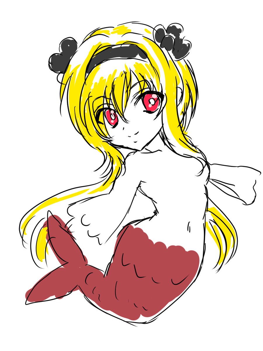 jinbabue's tweet photo. 取り急ぎの雑落書きで描いた黒埼ちとセイレーン
#黒埼ちとせ
#ちいかわ https://t.co/xEvKFYiSiU