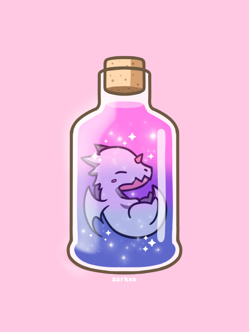 Zorkxa_Store's tweet photo. Remember these dragon bottle illustrations? Well... something new is coming soon!

#bisexualpride #pride https://t.co/w5pct80AQk