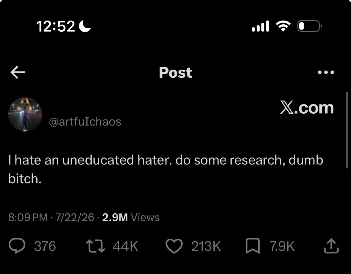 dharmmydino's tweet photo. @Blessing_Olivi Do your research bitch https://t.co/d16ePIcaMK