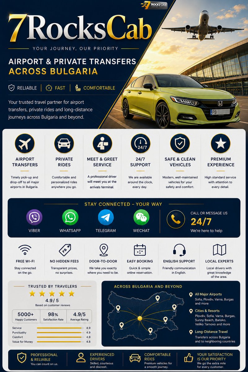 7rockscab's tweet photo. Where Every Journey Matters!
✈️🚕
🪧 Meet &amp; Greet service available on request.
💬 We Chat
💬 WhatsApp
💬 Viber
💬 iMessage
💬 Telegram
📳089 670 6499
https://t.co/yivsKjSFMZ
https://t.co/4GzVg3Hli4
#getacab #airport_transfer
#cab #taxi #travel #airportplovdiv #bulgaria #lax #sfo https://t.co/hXaklr8Roi