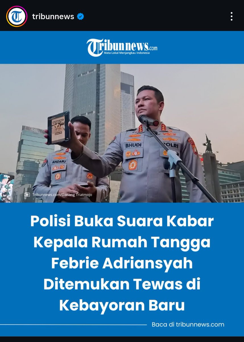 P3gEl's tweet photo. Polisi buka suara kabar  seorang pria yang disebut kepala rumah tangga Febri Adriansyah ditemukan meninggal dunia. Masih dalam proses penyidikan dan harap masyarakat jangan berspekulasi 🤨

Sepertinya makin ruwet ini 🙄 https://t.co/0mK2SxVdjf