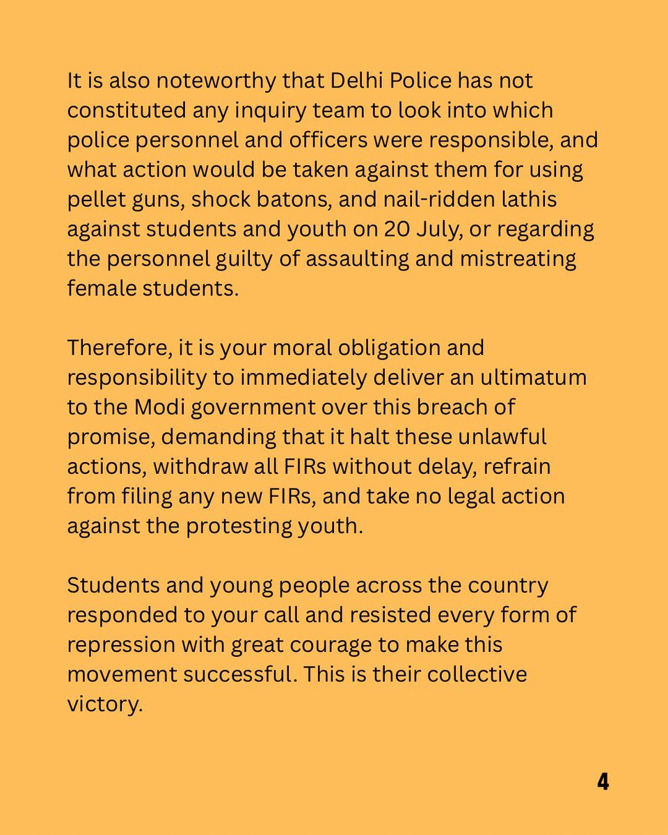 DrSauceX's tweet photo. 🆘URGENT APPEAL TO CJP🚨

BJP is breaking its promise, police filed FIRs against 100s of students in Bihar, WB etc, &amp; opened fire in Siwan, Bihar

Issue a 24hr ultimatum to Modi govt to release all students &amp; withdraw FIRs

@abhijeet_dipke @SauravDassss @AshutoshRanka @CJP_2029 https://t.co/MSqC8uyEB7