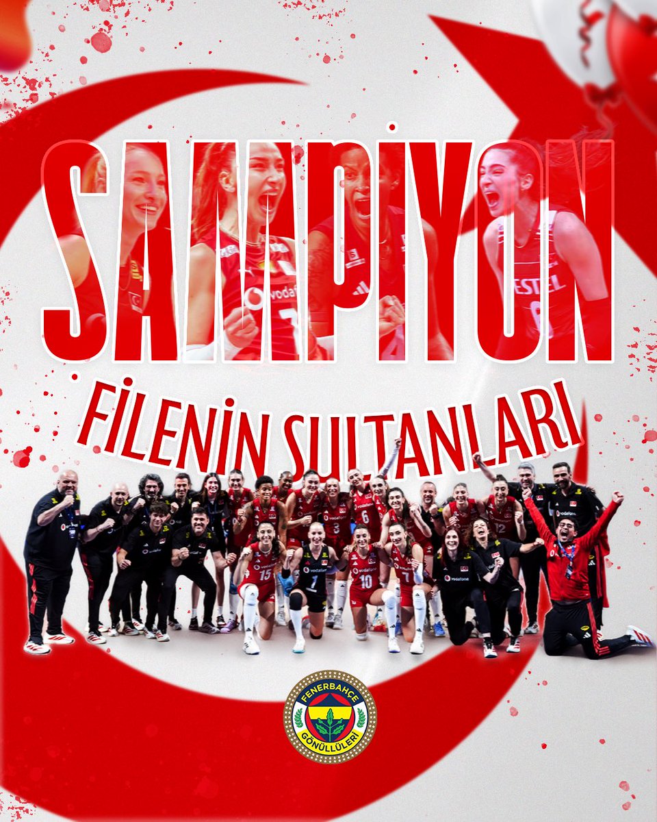 FBGDER's tweet photo. 🇹🇷 Şampiyon Filenin Sultanları!

2026 VNL Finali'nde gösterdikleri mücadele, inanç ve karakterle bir kez daha tüm Türkiye'ye tarifsiz bir gurur yaşatan Filenin Sultanları'nı yürekten kutluyoruz.

#FileninSultanları #VNL2026 #ŞampiyonTürkiye #MilliTakım #Türkiye #Voleybol https://t.co/3abN6PXOFs