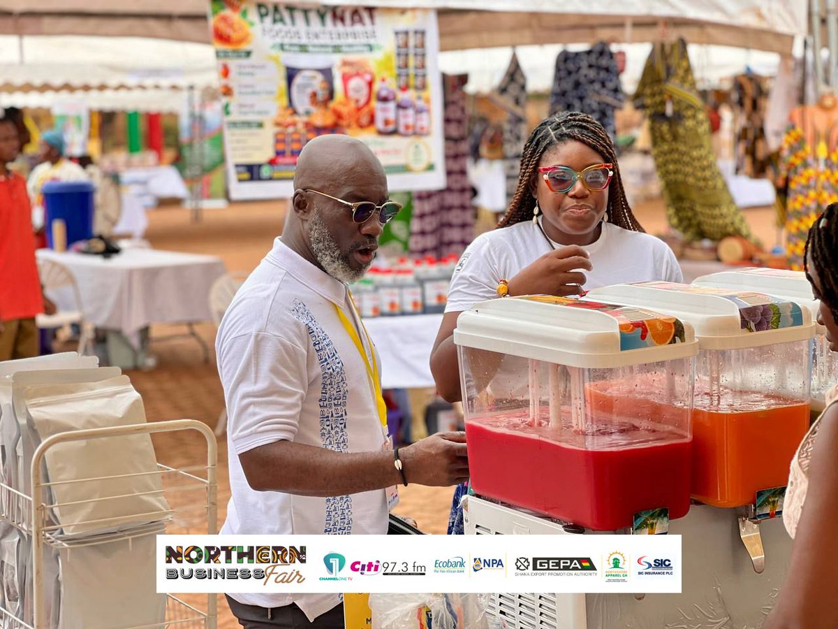 Citi973's tweet photo. 📸 From sampling to buying — customers are loving every bit of what the Northern Business Fair has to offer. Come and taste the experience! 😋

#NorthernBusinessFair2026 #ChannelOneTV #CitiFM #Tamale https://t.co/iVy7rrDwBR