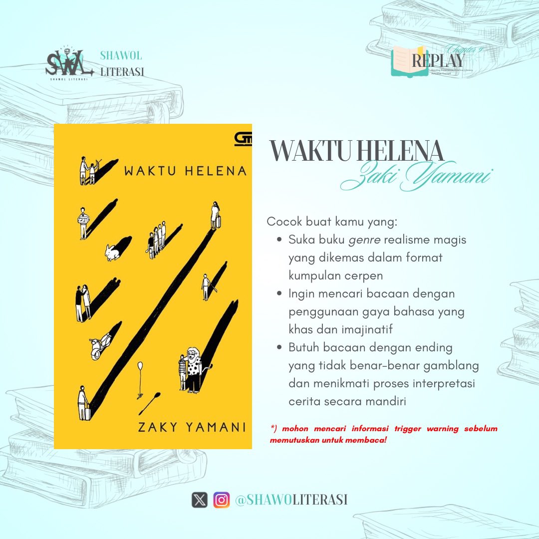 shawoliterasi's tweet photo. Boleh diintip referensi bacaannya. Jangan lupa perhatikan tw yaa #ShawolBookClub #shawoliterasi #REPLAYSWL9 https://t.co/EgSvGtSslJ