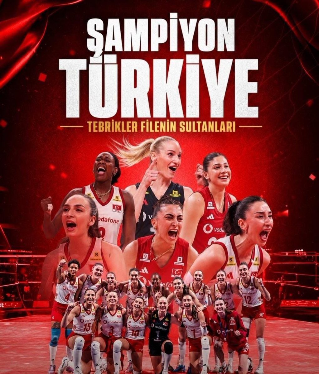 Ulku_Ocaklari's tweet photo. 2026 FIVB Voleybol Kadınlar Milletler Ligi final maçında Brezilya Millî Voleybol Takımı'nı yenerek şampiyon olan A Millî Kadın Voleybol Takımımızı tebrik eder başarılarının devamını dileriz. #FileninSultanları https://t.co/HPS0yJ965a