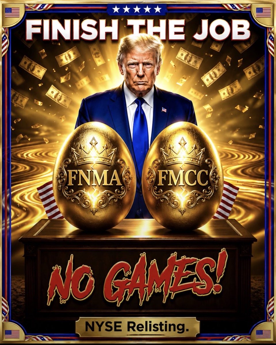 unite172722's tweet photo. The time is now for President Trump to FINISH THE JOB & Take THE VICTORY LAP 🏆

The D.C. Circuit ruling changes everything & cleared the path to GSE $FNMA $FMCC recap/release. If the Net Worth Sweep was unlawful, Treasury’s $193B SPS has a strong case to be canceled & not monetized. Time is of the essence. President Trump, finish the job 🇺🇸 
@elonmusk @pulte @howardlutnick @DonaldJTrumpJr @realDonaldTrump @BillAckman @michaeljburry @cvpayne @FHFA @FannieMae @FreddieMac @usnavycmdr @MariaBartiromo @JDVance @HawleyMO @joerogan