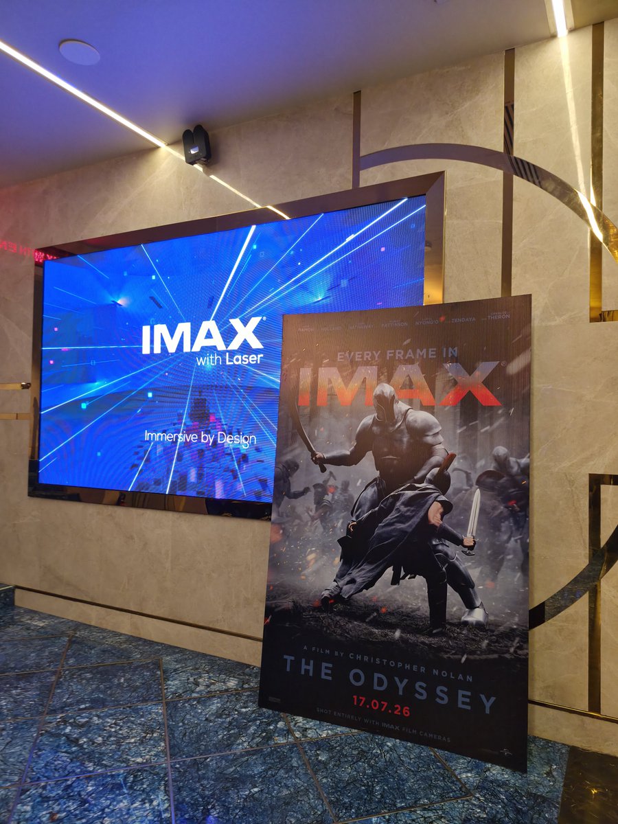 YKhan96's tweet photo. India's Most Popular #IMAX Theater was the perfect place to begin my journey into #ChristopherNolan's newest masterpiece, #TheOdyssey.

The #IMAXWithLaser auditorium at PVR ICON, Lower Parel, #Mumbai delivers a cinematic experience that stays with you long after you leave. https://t.co/bGOigv7Otl