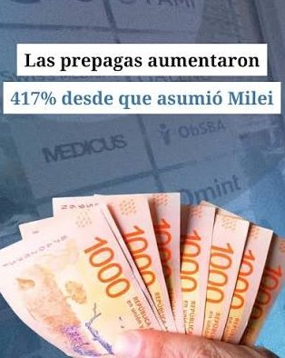 Jackes_is_back's tweet photo. 🛑LAS MEDICINAS PREPAGAS APLICARÁN NUEVOS AUMENTOS EN LAS CUOTAS DE AGOSTO

Las principales empresas de medicina privada confirmaron incrementos de hasta un 2,1% en sus aranceles mensuales.

Durante el gobierno de Milei, las prepagas aumentaron más de un 400% y MÁS DE 1 MILLÓN de personas se quedaron sin cobertura.

 PERO SI A MÍ VINIERON MILEI Y STURZZENEGGER Y ME DIJERON QUE DESREGULANDO LAS COSAS LOS PRECIOS BAJABAN 🤌🔥🤌🔥🤌