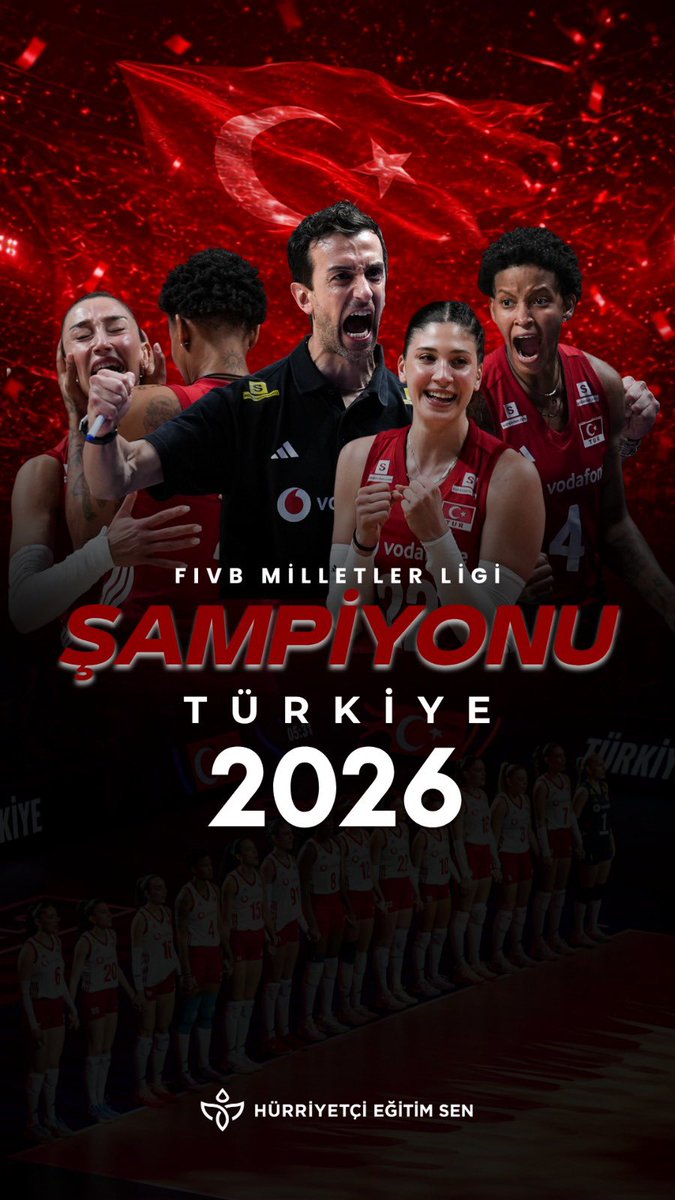leventkuruoglu's tweet photo. Şampiyon Filenin Sultanları! 🇹🇷 Emeğiniz, inancınız ve mücadelenizle tarih yazdınız. Gurur duyuyoruz. https://t.co/VGtrwcplFh