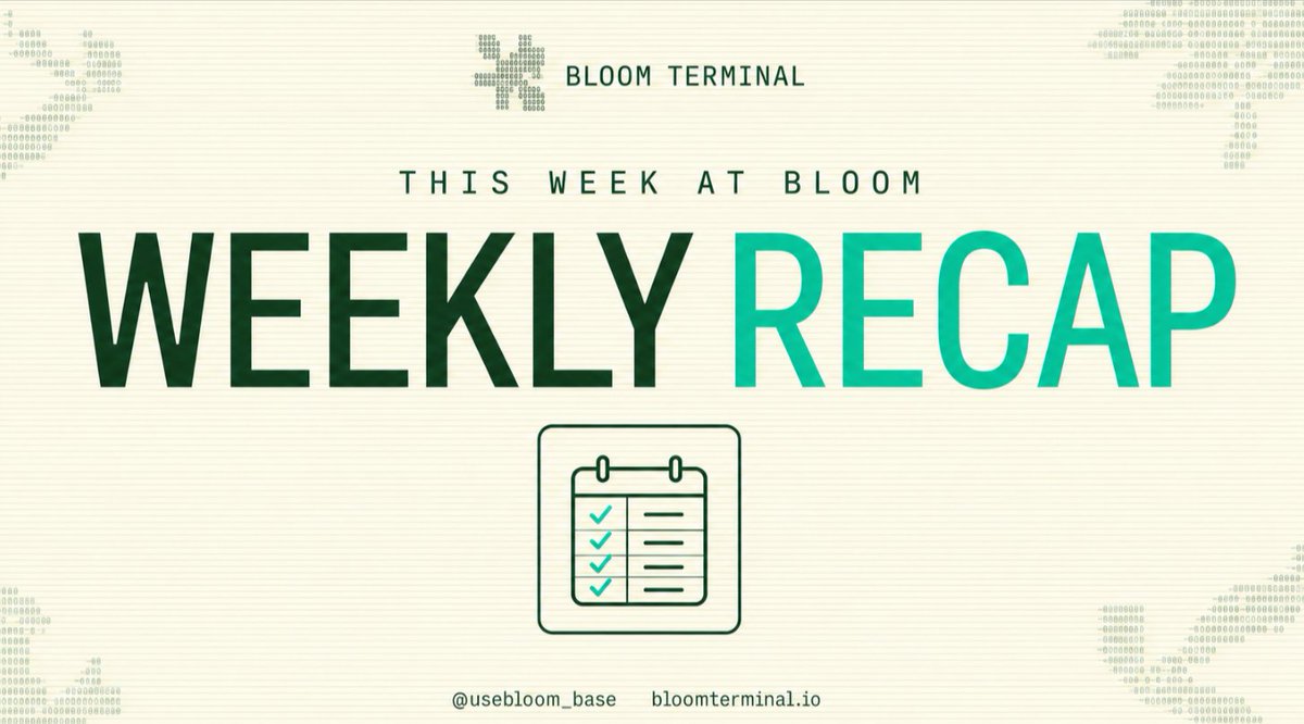 usebloom_base's tweet photo. It’s weekly recap time.

Agents. Automation. Execution.

That’s where the Bloom Terminal team is focused right now.

Compared to just a few weeks ago, Bloom has evolved far beyond a standard trading terminal. We’re building an intelligent financial system where agents can research markets, execute strategies and work for users around the clock.

Here’s what happened this week ↓

Autopilot Upgrade: Autopilot received a major update, improving how users deploy and manage automated trading strategies. Less manual monitoring. More intelligent execution.

@Morpho  Midnight: Fixed-rate lending is now available through Bloom, giving users another way to discover and access onchain yield from one terminal.

Copilot Expansion: We added more AI models to Bloom Copilot, including @GeminiApp  and @claudeai  Opus, giving users greater flexibility across everyday questions, deep research and complex financial tasks.

Self-Improving Operations: Bloom can now evaluate live activity, learn from results and improve how its agents operate over time.

Live Operations: Users can follow what Bloom’s agents are doing across the ecosystem, creating greater visibility into research, decisions and execution.

Product Improvements: Copilot, Autopilot, Discover and the wider Bloom interface have all been refined to make the experience faster, clearer and easier to use.

The biggest takeaway?

People don’t need another dashboard filled with information.

They need financial agents that can research, automate and execute for them 24/7.

That’s what Bloom Terminal is building.