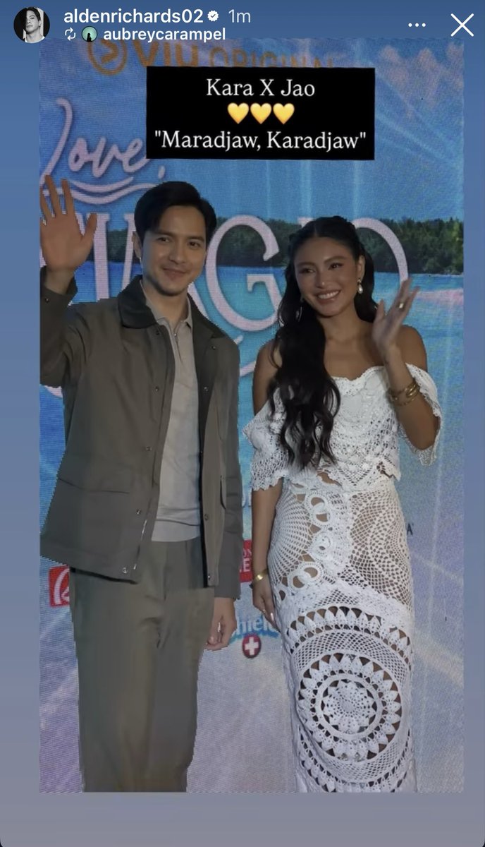 whenzymallow's tweet photo. Good evening Kara &amp; Jao!

#LSExclusiveScreening 
#LoveSiargao
#ALDENRichards
ALDENjoins VIUscreening
@aldenrichards02 https://t.co/WpUqKA8a4O