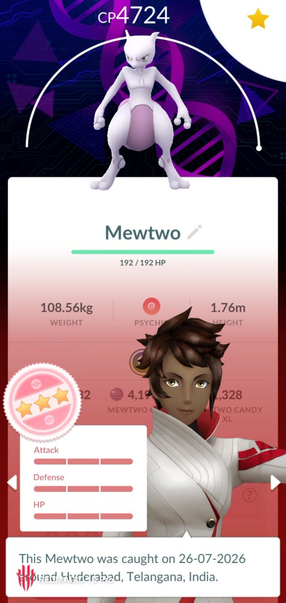 rayambaram's tweet photo. So I got one more from Make Up event also.... Maxed again on both level and mega level.....
#pokemon #PokemonGO #Mewtwo #Hundo #PerfectMewtwo #GOFestGlobal2026 #Makeupevent https://t.co/SIRenYXRBq