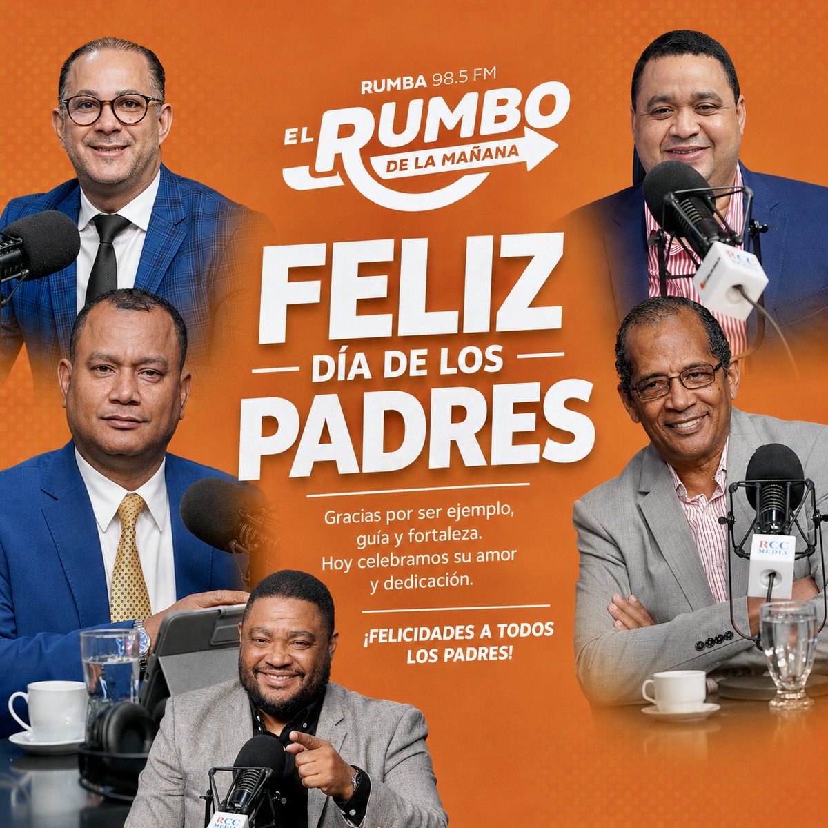 rumbodelamanana's tweet photo. Hoy rendimos homenaje a todos los padres que con amor, esfuerzo y dedicación son ejemplo para sus familias.
Desde El Rumbo de la Mañana les deseamos un ¡Feliz Día de los Padres! 👏👨👧👦
#FelizDiaDeLosPadres #ElRumboDeLaMañana #Rumba985FM #RCCMedia https://t.co/7CNxpv4w0v