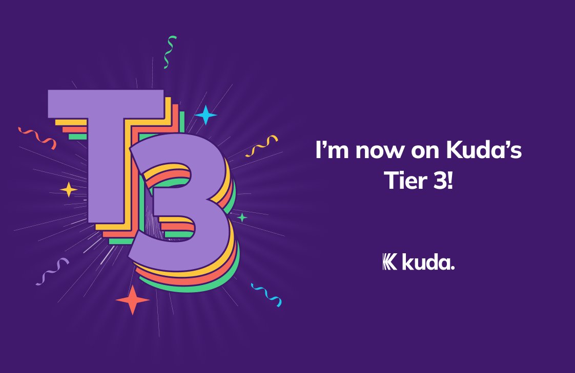 onixmas's tweet photo. I just unlocked Tier 3 on @joinkuda with 25 free transfers every month! 🎉 Get the Kuda app here: https://t.co/q1HiKgA1nS https://t.co/ST4oWWGb7I